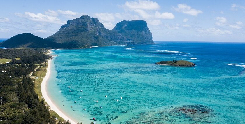 A glimpse of Lord Howe Island which is one of the few of the islands near Australia.