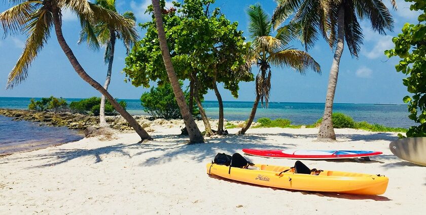 Picturesque view of beach background at Key West - one of the beautiful Islands in Florida