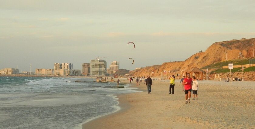 Israel beaches offer various water sports and leisure activities.