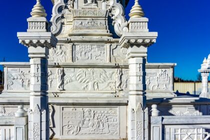 An image of a serene Jain temple interior, similar to one of the Jain Temples in Canada.