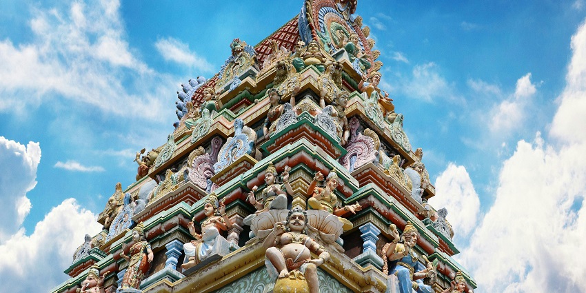 Close-up view of the temple in the Jayatirtha area near Purulia, showing local culture.