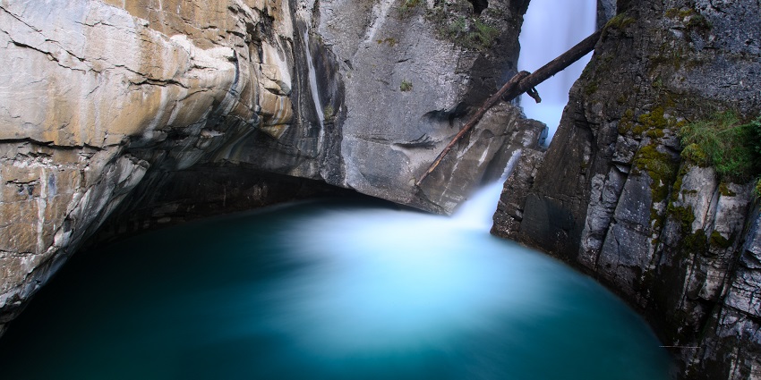 Johnston Canyon Lower Falls one of the popular places near Banff National Park.