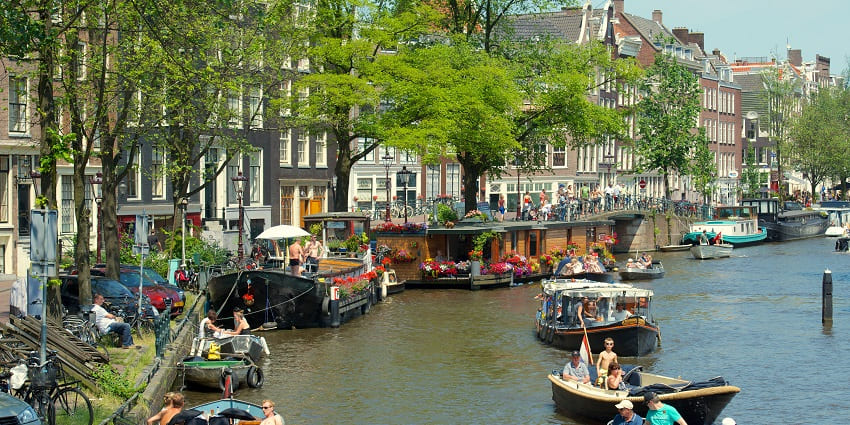 Amsterdam has a charming district with narrow streets, cafes, and art galleries.