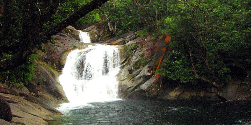 Josephine Waterfalls in Australia is a tropical oasis with a natural waterslide