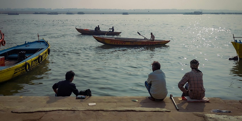 experience the stunning view of the confluence of the ganges and gomti rivers at kaithi