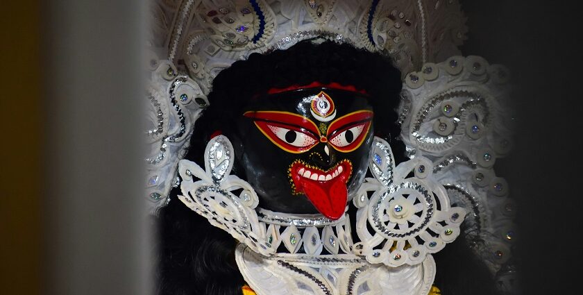 An image of idol Maa - Kalyaneshwari Temple with its ancient architecture and tranquil surroundings