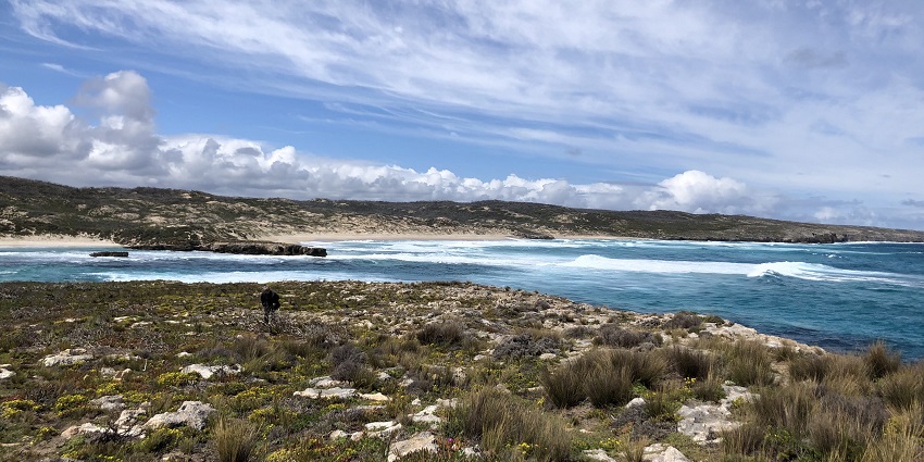 Cloudy weather and an alluring view of Kangaroo Island in Australia, a popular tourist spot.