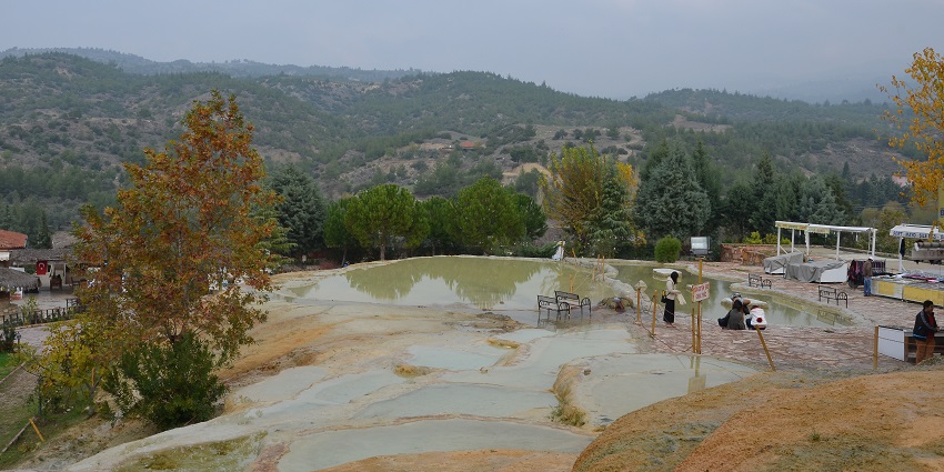 Natural red thermal springs are known for their therapeutic healing properties.