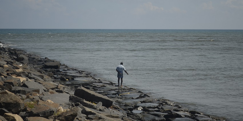 A picture of haunted Karaikal Beach, one of the most tourist attractions in Pondicherry.