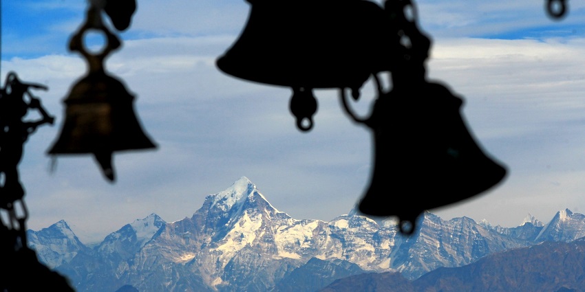 View from Kartik Swami Temple, a serene spot near the majestic Koteshwar Temple
