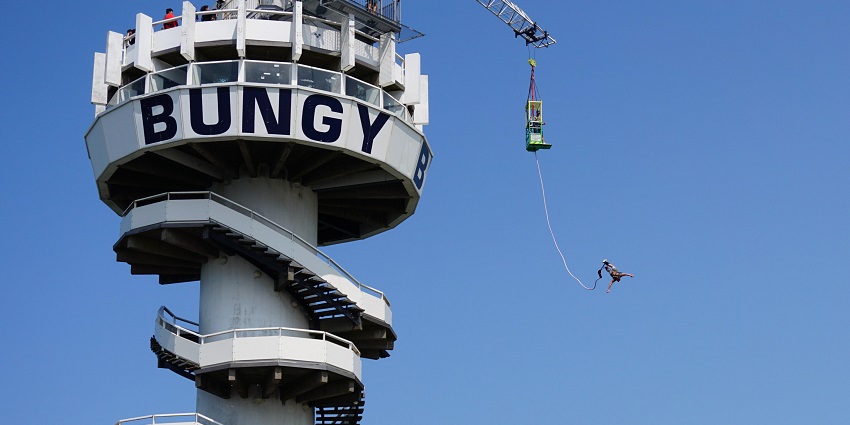 Bungee jumping in New Zealand at Kawarau Bridge where adventure meets views.