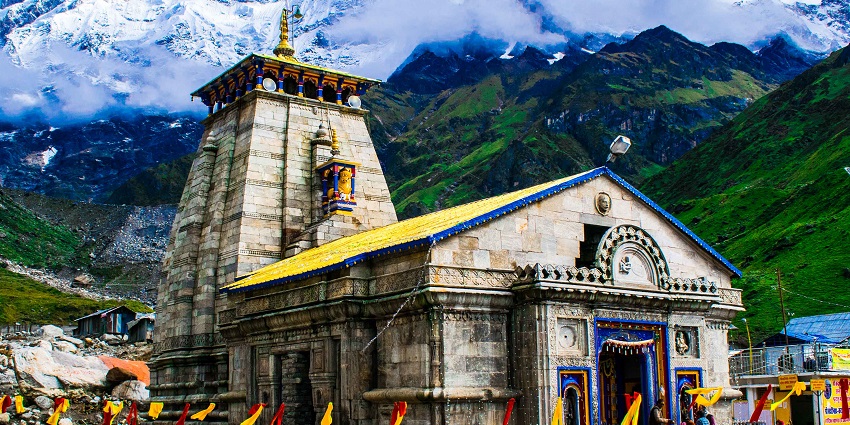 Kedarnath Temple is surrounded by beautiful mountains near Madmaheshwar Temple.