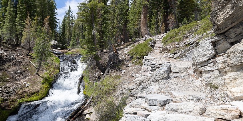 Kings Creek Falls in Lassen Volcanic National Park, a stunning cascade in nature's beauty.