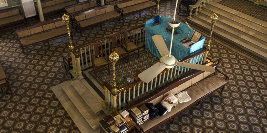 Snapshot of the historic Interior of Keneseth Eliyahoo Synagogue, Mumbai