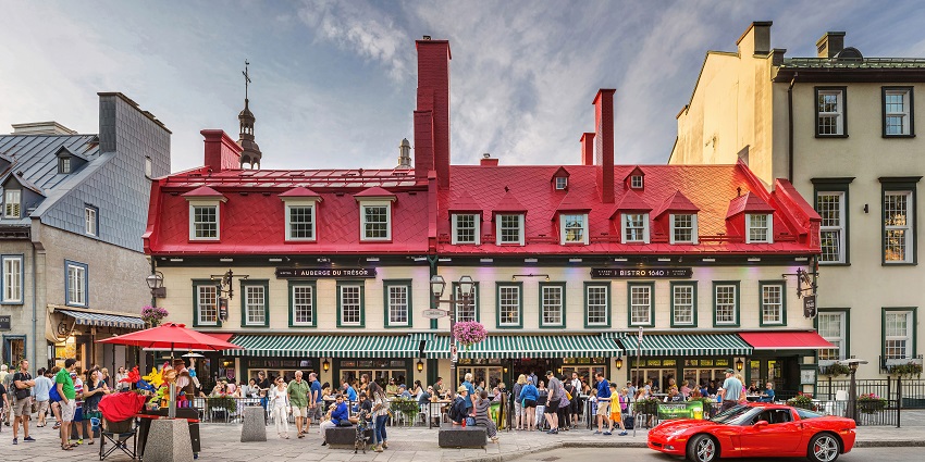 A picture of half-timber houses, which were the only permanent residences for the French.