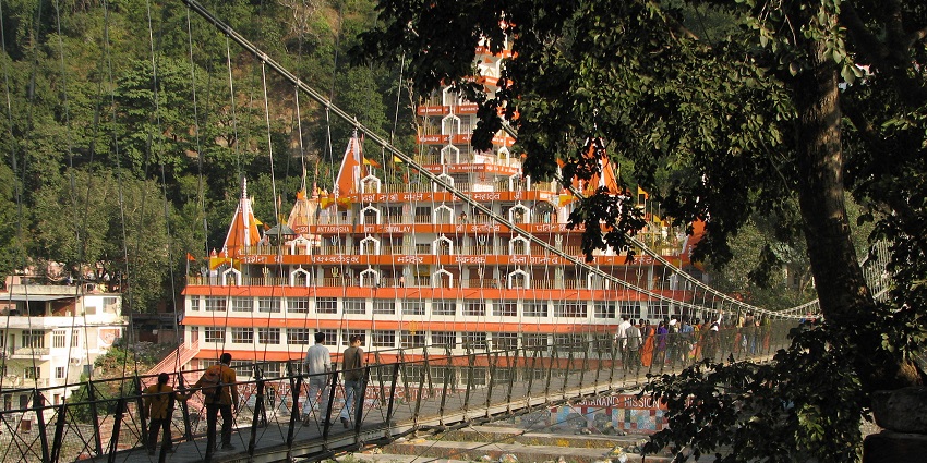 Beautiful suspension bridge, Lakshman Jhula near Bhootnath Temple