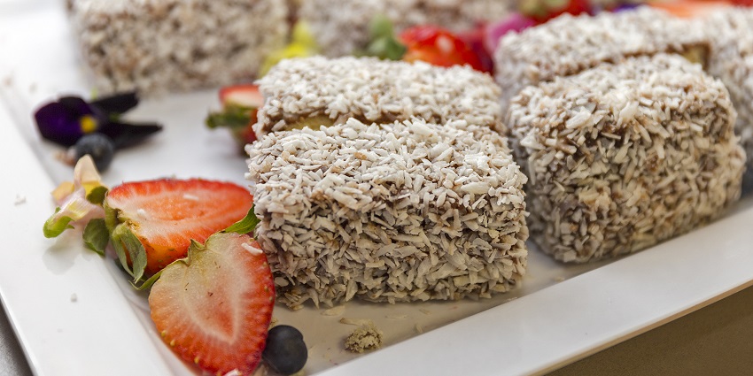 Soft, coconut-coated lamingtons are one of the best foods in Australia.