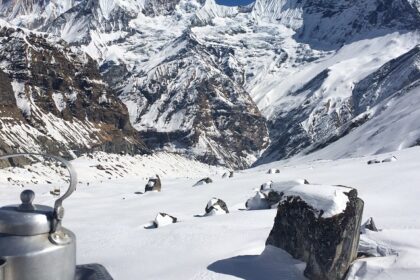 Lamkhaga Pass Trekking with stunning views and snow covered mountains