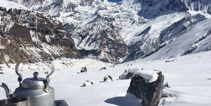 Lamkhaga Pass Trekking with stunning views and snow covered mountains