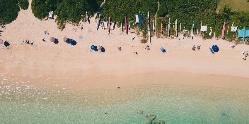 Lanikai Beach, one of the beaches in Hawaii, known for its white sandy shoreline.