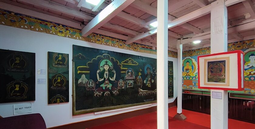 A view of the south-facing Lepcha Museum, Kalimpong, Sikkim. It resembles a traditional one