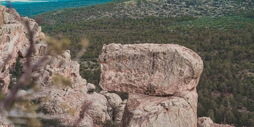 The lush, mountainous terrain of Lincoln National Forest near White Sands National Park.