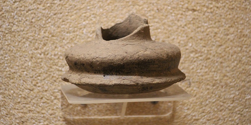 A view of beautiful pottery placed within the State Archaeological Museum in Kolkata.