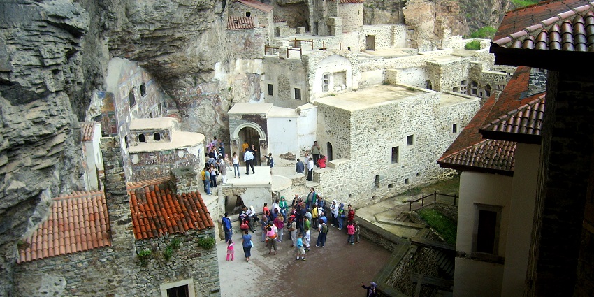 Sumela Monastery with stunning views of forested landscapes