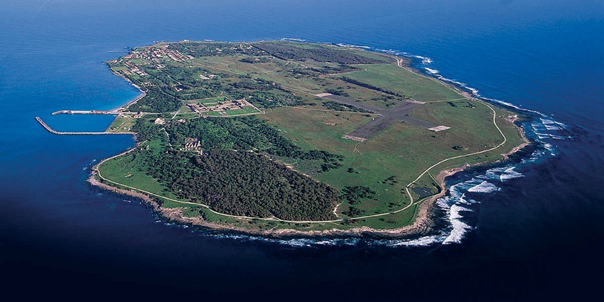 A glimpse of spectacular coastline views from Robben Island, Cape Town, South Africa.
