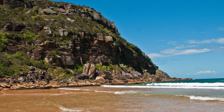 Image of peaceful seashore of the Palm Beach in Australia