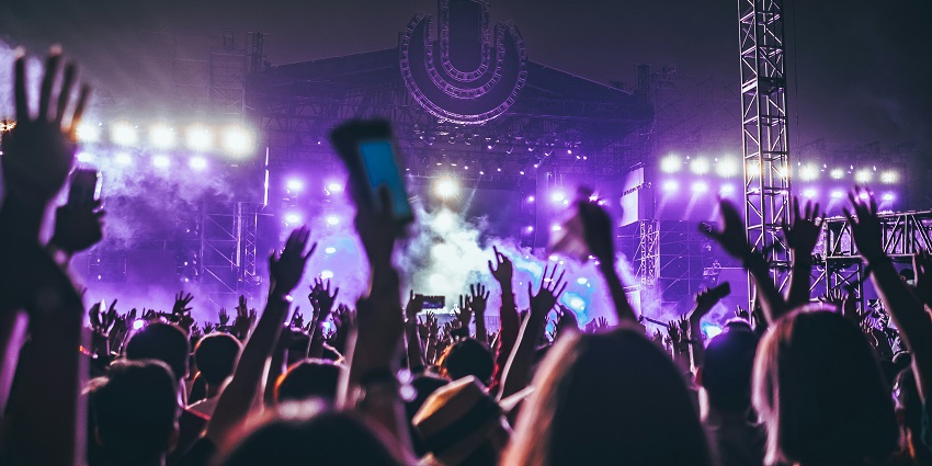 Image of a music festival at night - Amsterdam Music Festival event held at Ziggo Dome