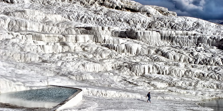 Pamukkale Hot Springs with stunning white terraces, natural beauty, and historical significance.