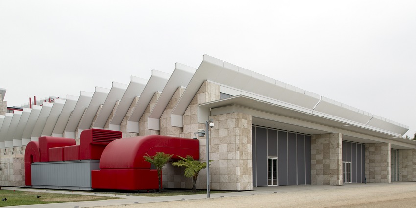 The white modern-style architecture of the Los Angeles County Museum of Art in California
