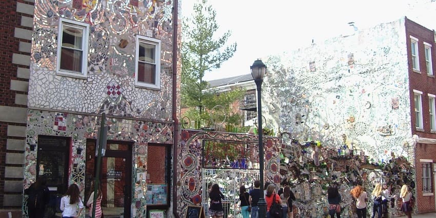 Magic Gardens with artistic things sculpted together - one of the things to do in Philadelphia.