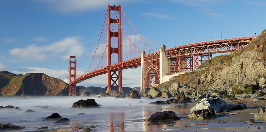 Golden Gate Bridge viewed from Marshall’s Beach, San Francisco.