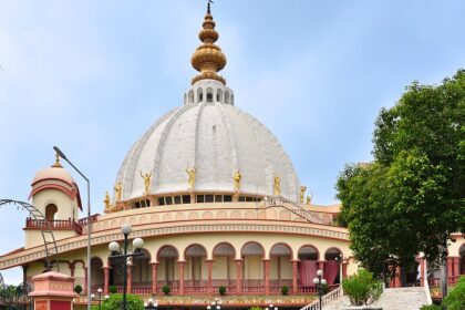 A view of Mayapur Temple's main gate, which is the spiritual spot in West Bengal.