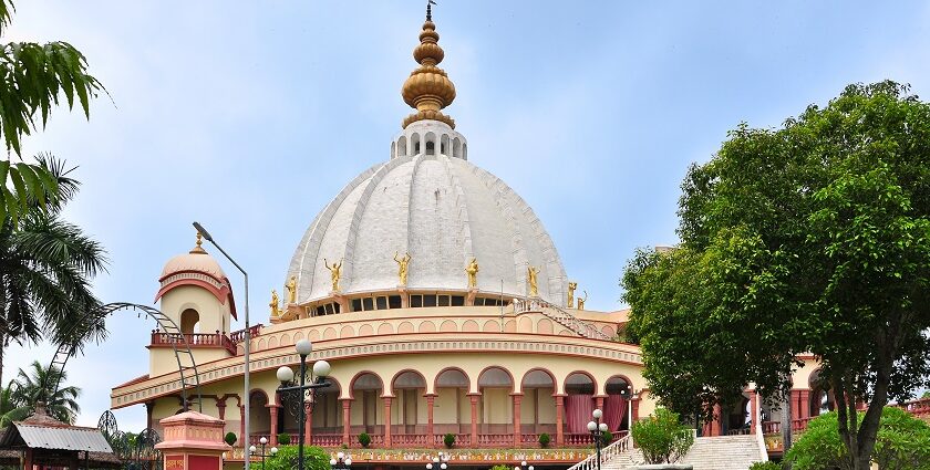 A view of Mayapur Temple's main gate, which is the spiritual spot in West Bengal.