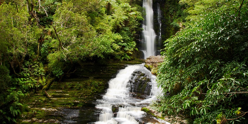 McLean Falls ,one of the best New Zealand Waterfalls and a multi-level cascade