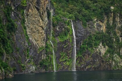 Discover serenity and power in the cascading waters of Milford Sound Waterfall