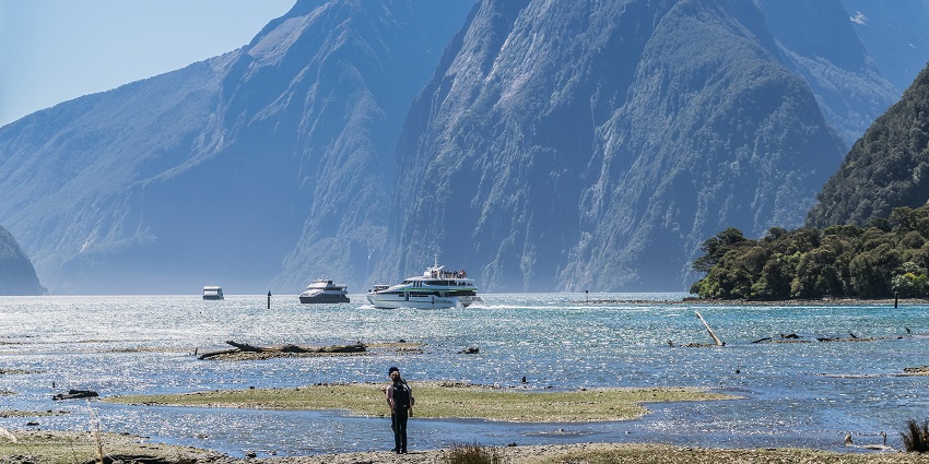 Witness Milford Sound’s fjords, one of the places to visit near Fiordland National Park.