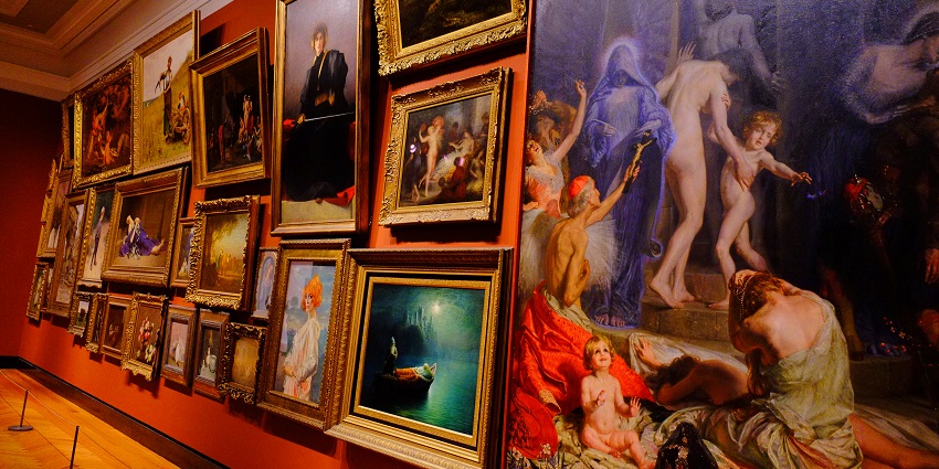 A picture of the modern art section, showcasing vibrant works.