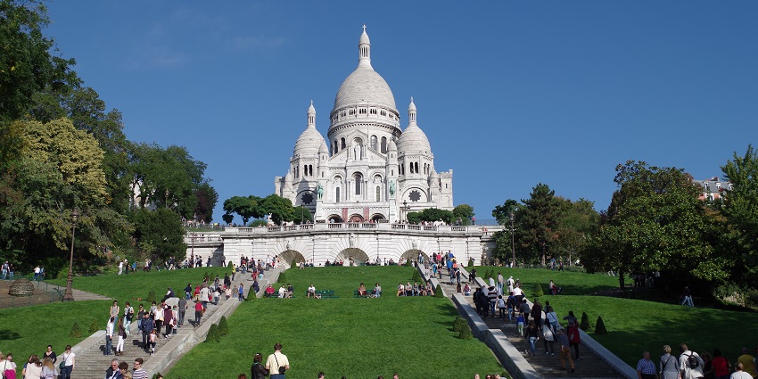 The historic Paris neighborhood is known for the Sacré-Cœur.