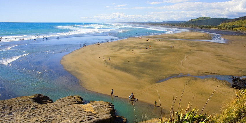 Muriwai Beach near Auckland, is one of the most visited and admired beaches
