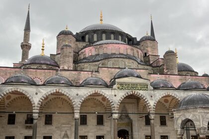 The majestic entrance of the museum in Istanbul that showcases rich history.