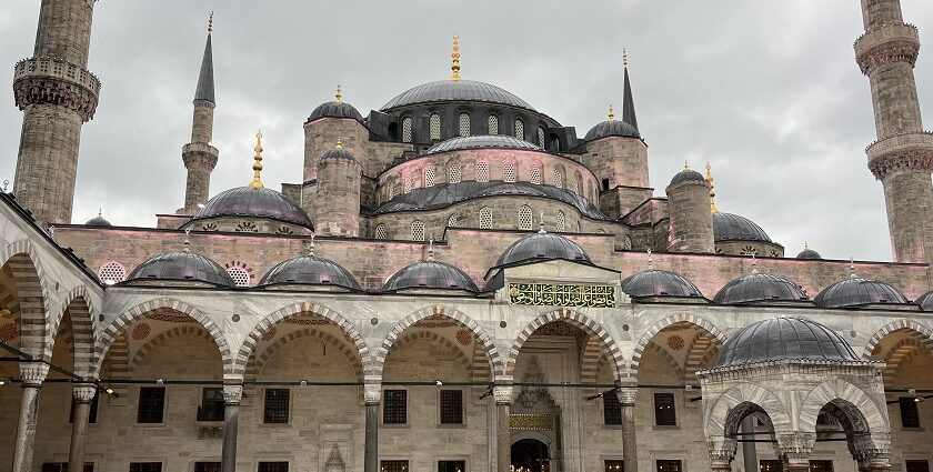 The majestic entrance of the museum in Istanbul that showcases rich history.