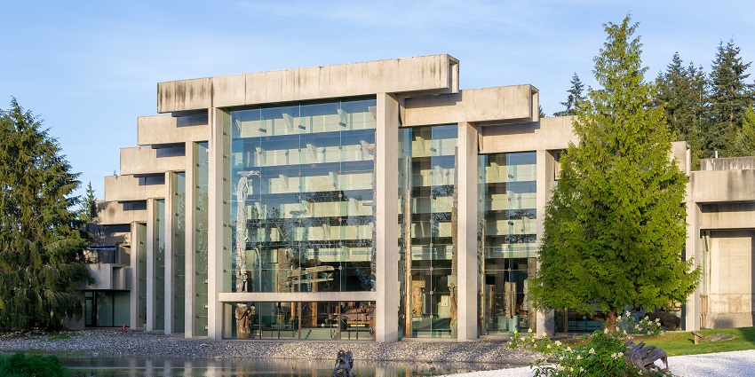 An outside view of the Museum of Anthropology building, which is located at the UBC
