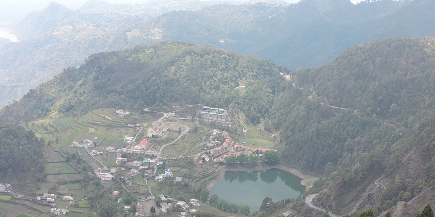 Nainital Paragliding offers a breathtaking view of Nainital Lake from an elevated vantage point.