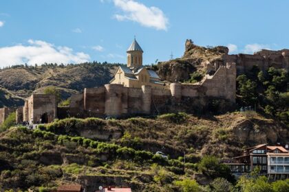 An image of the stunning Narikala Fort which offers panoramic views of Tbilisi city.