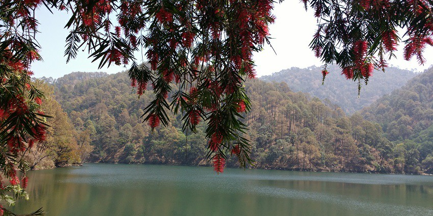 Paragliding in Nainital is surrounded by lush green hills and the serene settings of foothills.