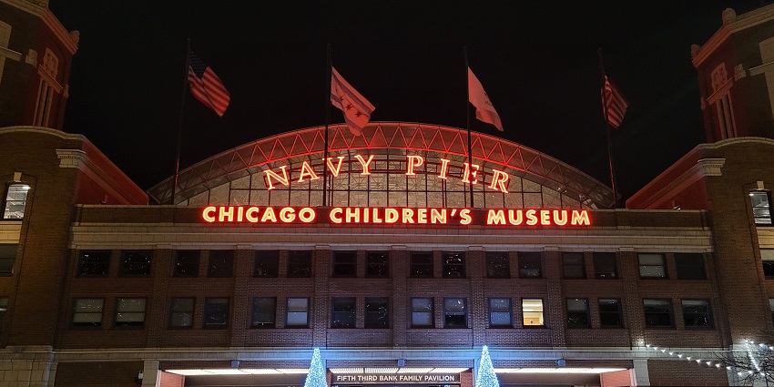 The stunning entrance of the Navy Pier the Chicago Children's Museum in Illinois.
